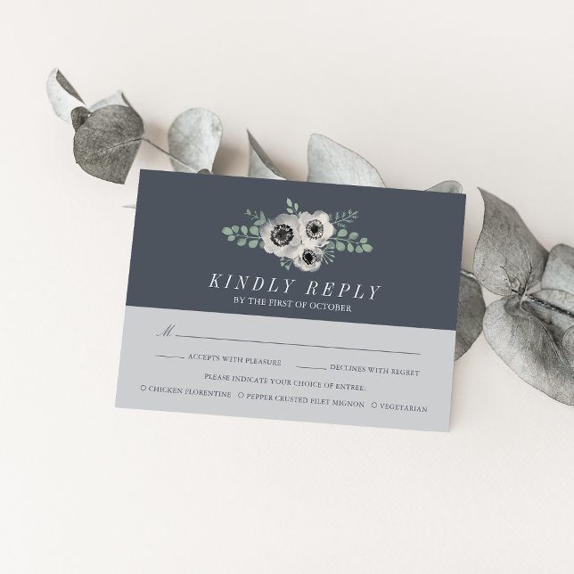 Carte Anemone et Eucalyptus RSVP avec choix de rep (Créateur téléchargé)