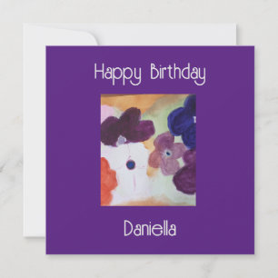 Carte Anemone Spring Flowers Flat Birthday Card