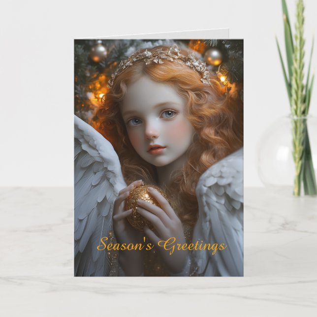 Carte Ange Avec Ornement De Noël (Devant)
