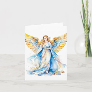 Carte Ange de Noël A - Aquarelles et stylo