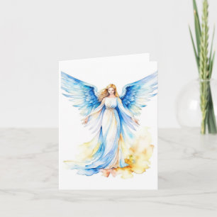 Carte Ange de Noël B - Aquarelles et stylo