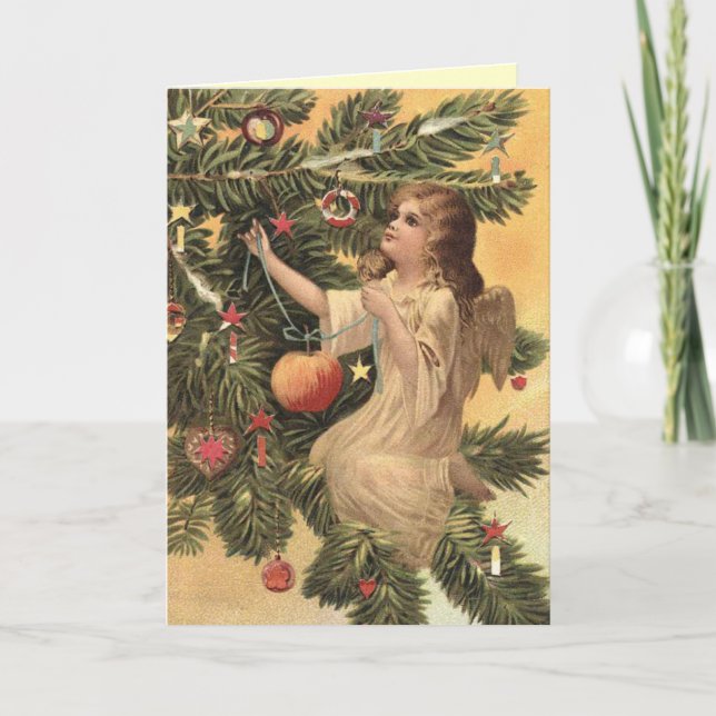 Carte Ange de Noël Vintage (Devant)