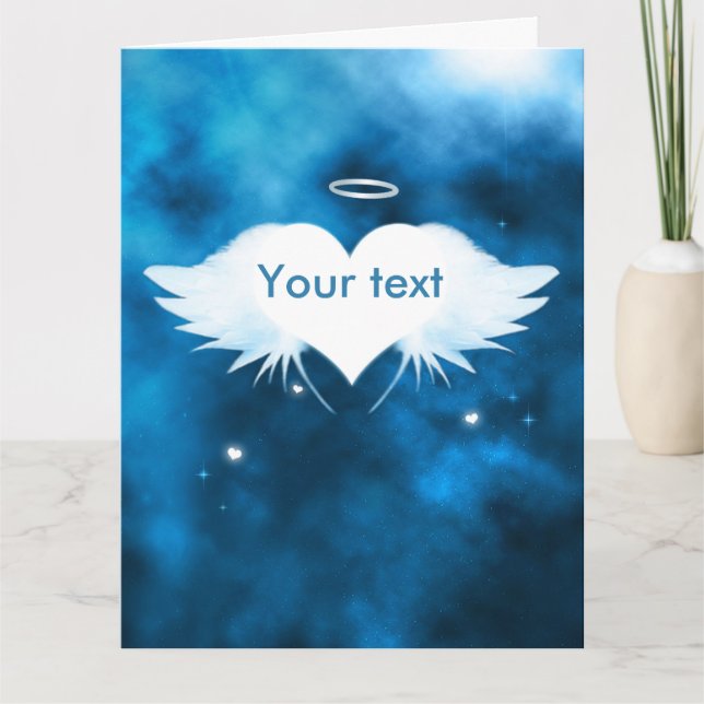 Carte Ange du coeur 11" x 8,5" sympathie (Devant)