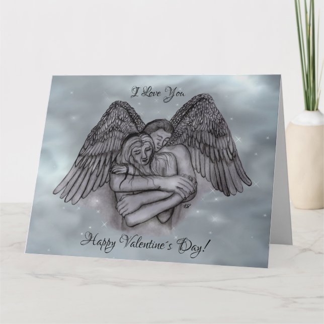 Carte Ange Eros en amour , je t'aime , Saint Valentin (Devant)