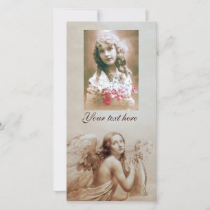 CARTE ANGE JOUER LYRA SUR LES NUAGES