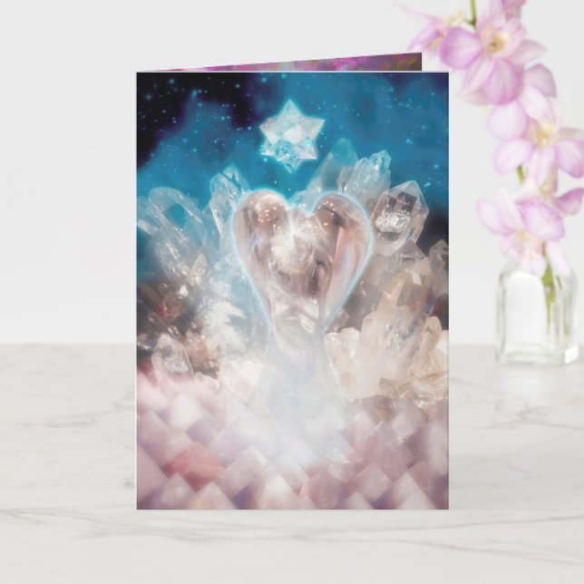 CARTE ANGE PLANTANT LES GRAINS D'AMOUR (Orchidée)