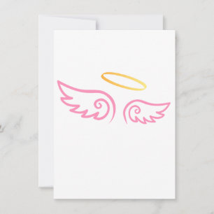 Carte Ange rose ailes avec halo