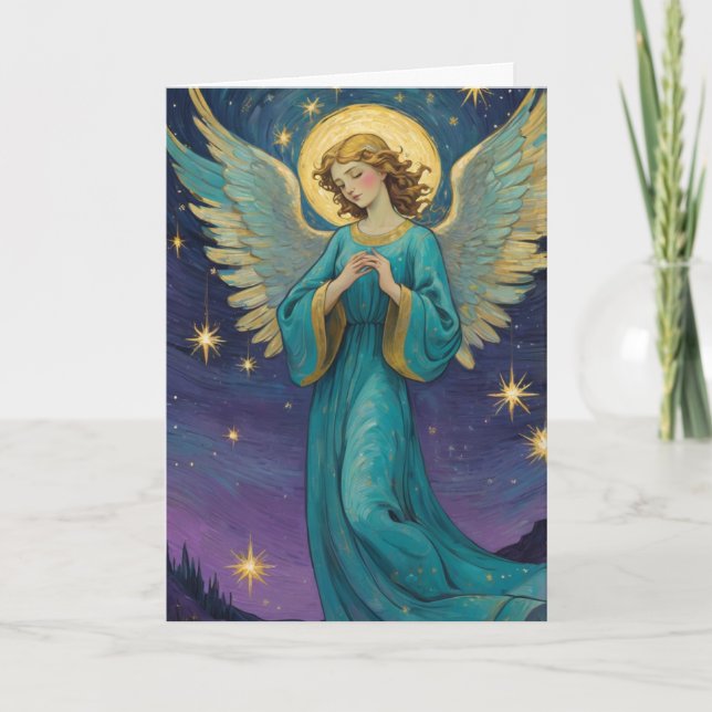 Carte Ange Vintage personnalisé Noël (Devant)