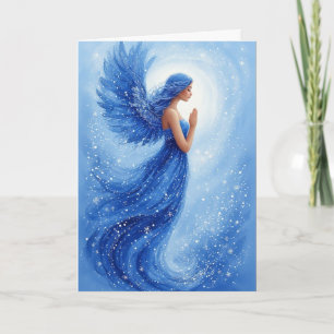 Carte Ange volant bleu