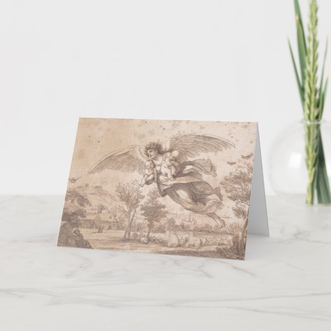 Carte Angel avec deux enfants, Francesco Bartolozzi, (Devant)