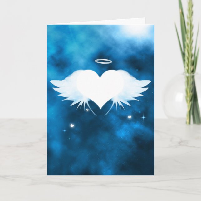 Carte Angel du coeur 5" x 7" Sympathie personnalisée (Devant)