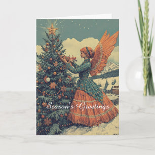 Carte Angel en robe victorienne Noël