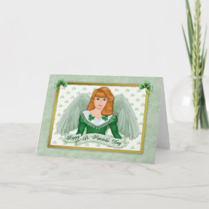 Carte Angel et bannière irlandais - Blanc à l'intérieur