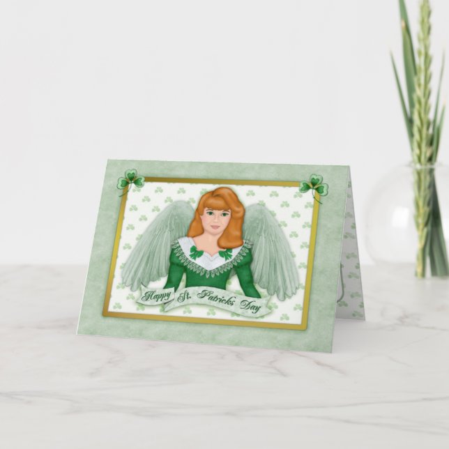 Carte Angel et bannière irlandais - Verset intérieur (Devant)