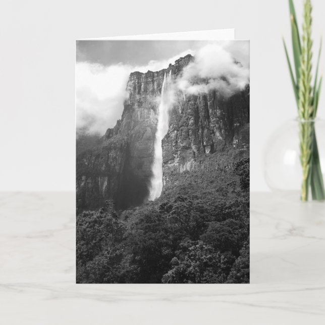 Carte Angel Falls en noir et blanc (Devant)