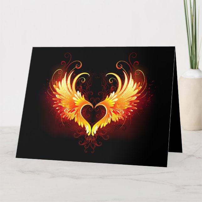 Carte Angel Fire Heart with Wings (Devant)