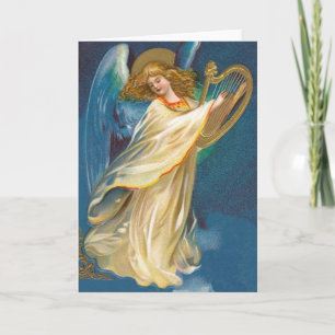 Carte Angel Jouant De La Musique Sur Une Harpe