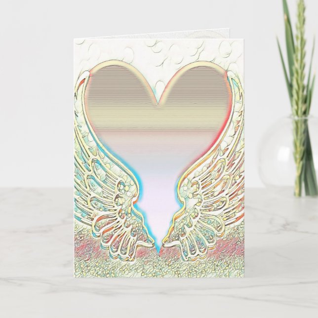 Carte Angel Wings and Heart Graphic Arts Card (Devant)