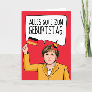 Carte ANGELA MERKEL : Joyeux anniversaire en allemand