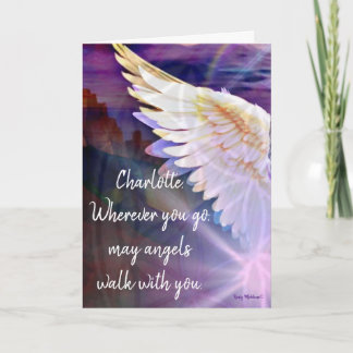Carte Angels With You Angel Name Folded Blank Greeting