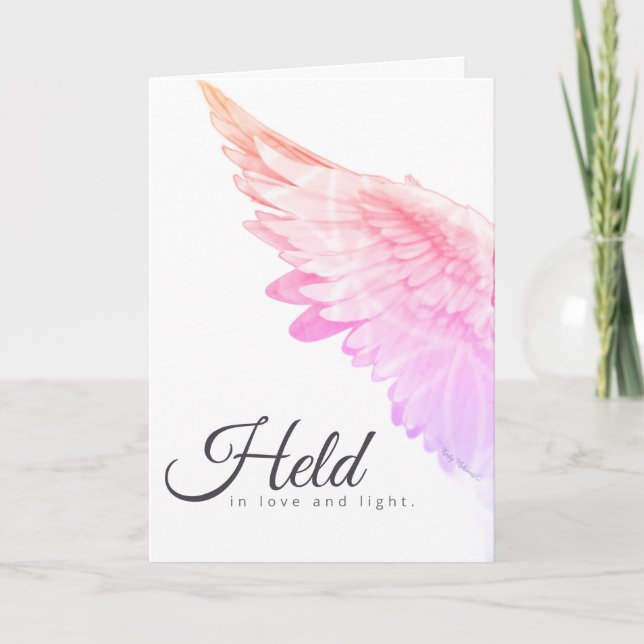 Carte Angels With You Pink Angel Wing – Held Love Light (Devant)