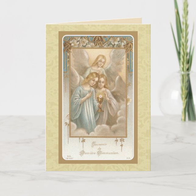 Carte Anges de la communion première Sainte Eucharistie  (Devant)