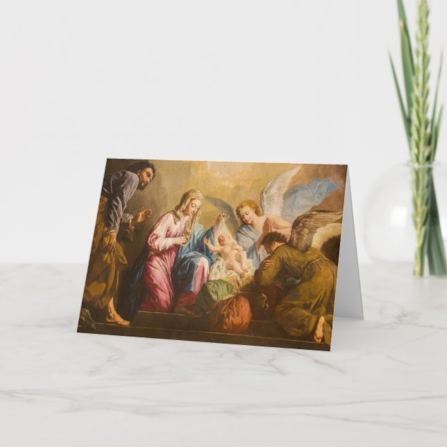 Carte Anges de la Nativité du Christ Sainte Famille Vier (Devant)