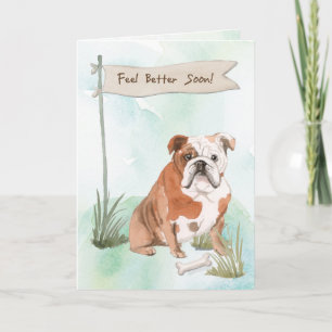 Carte Anglais Bulldog se sentent mieux après la chirurgi