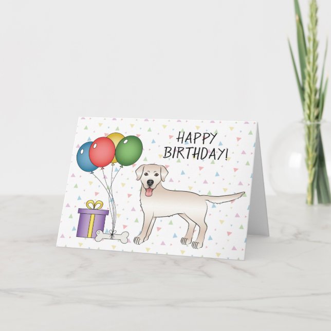 Carte Anglais Cream Labrador Retriever Joyeux anniversai (Devant)