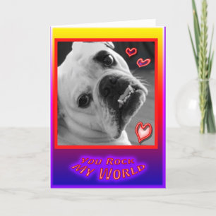 Carte anglaise de jour de Valentines de bouledogue