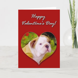 Carte anglaise de jour de Valentines de bouledogue