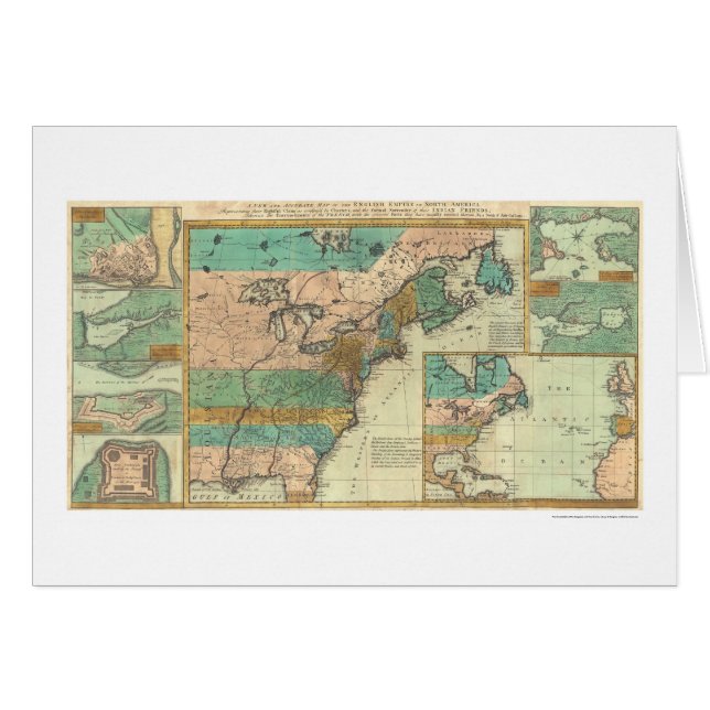 Carte anglaise de l'Amérique d'empire - 1755 (Devant horizontal)