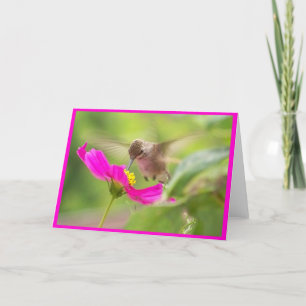 Carte Animal de faune d'oiseau de colibri floral