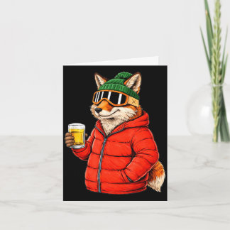 Carte Animal motifs fox party après ski shirt skiingAnim