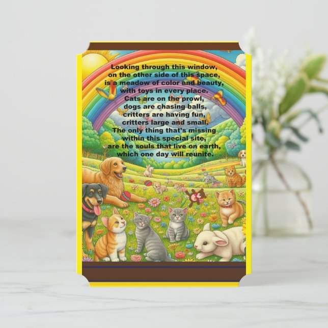 Carte Animal Rainbow Bridge (Debout devant)