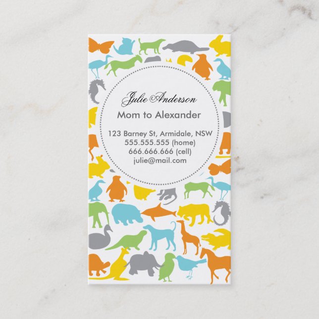 Carte animale faite sur commande de maman (Devant)