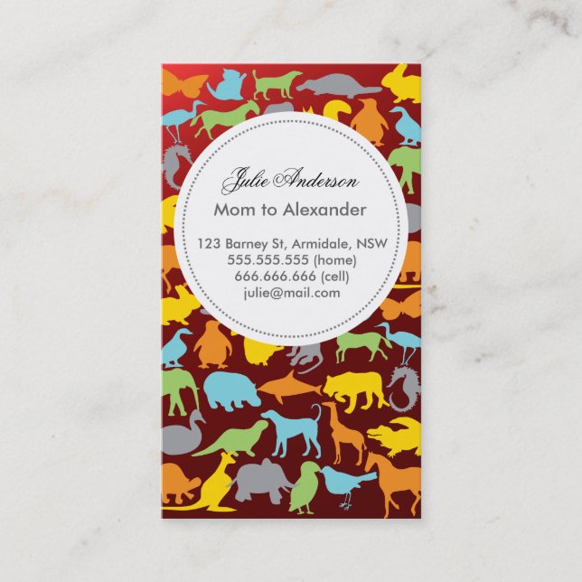 Carte animale faite sur commande de maman (Devant)