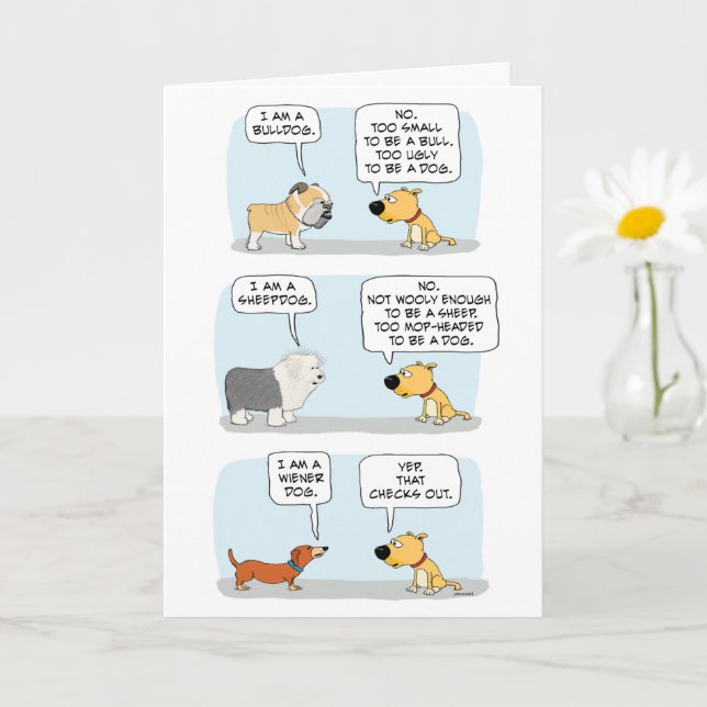 Carte Animation des races de chiens mignonnes et amusant (Petite plante)