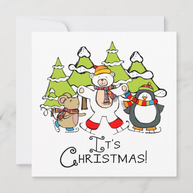 Carte Animaux C'est Noël (Devant)