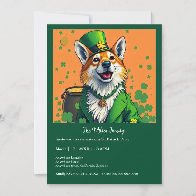 Carte Animaux chanceux déguisés - Saint Patrick’s Day Fu (Devant)