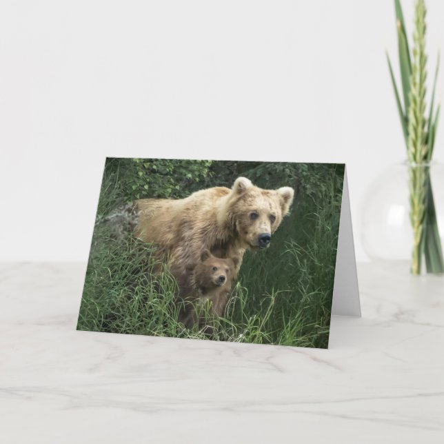 Carte Animaux de bébés cutest | Ours Mama Ours et ses pe (Devant)