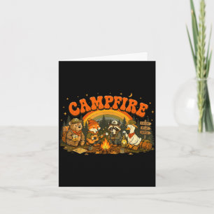Carte Animaux de camping feu de camp campeur aventure pl