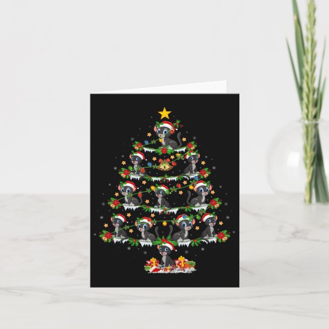 Carte Animaux de compagnie Jeu de lumière Père Noël Pant (Devant)
