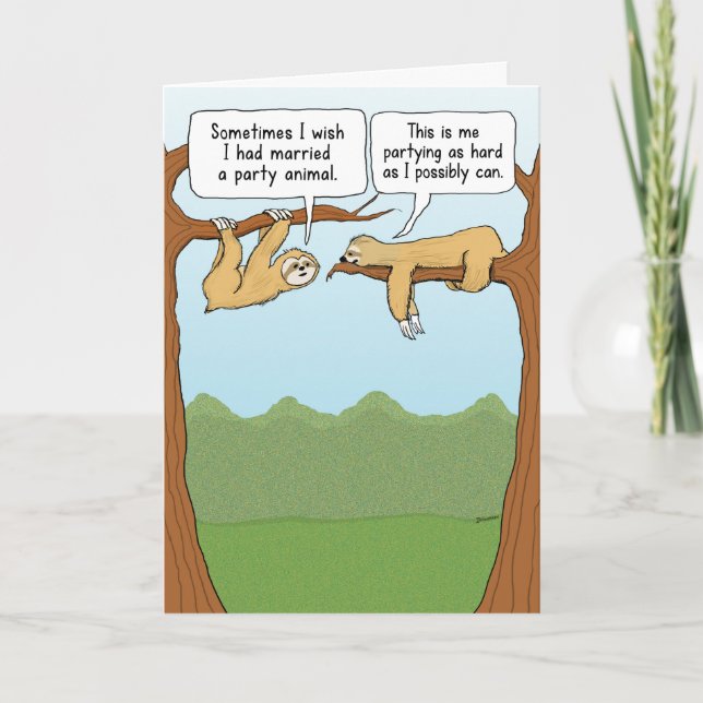 Carte Animaux de fêtes fentes amusants Anniversaire (Devant)