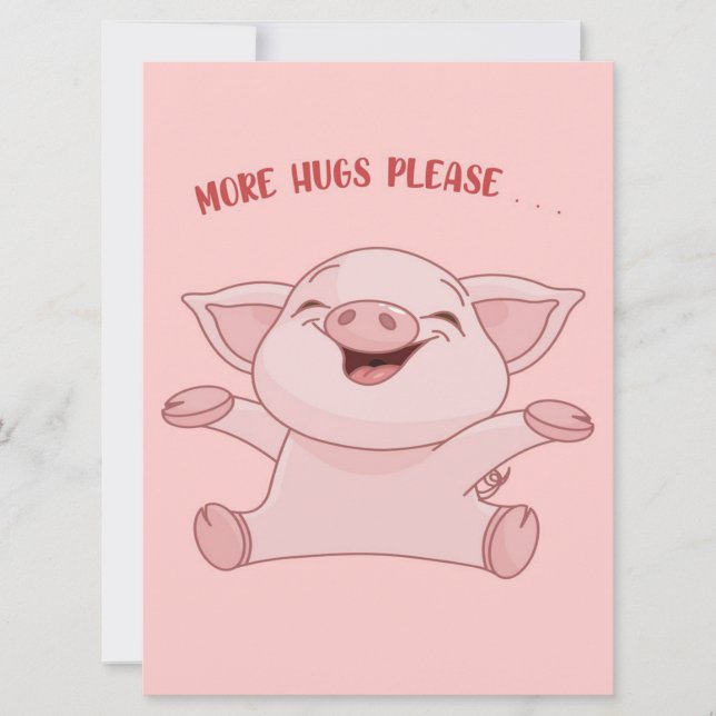 Carte Animaux de porc | Cochon mou bébé | Cochon de dess (Devant)