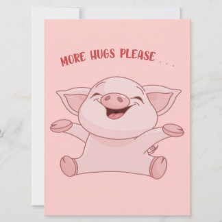 Carte Animaux de porc | Cochon mou bébé | Cochon de dess