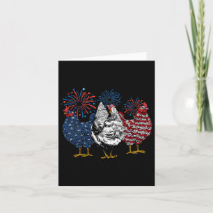 Carte Animaux de poulet américains drôles du 4 juillet F