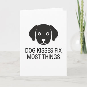 Carte animaux drôles LES BISOUS DE CHIEN RÉPARENT LA PLU