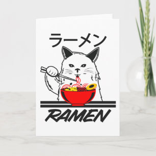 Carte Animé Manga Drôle Mignon Japon Otaku Chat Nouilles