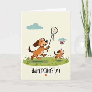 Carte animée de la fête des pères avec des chiens